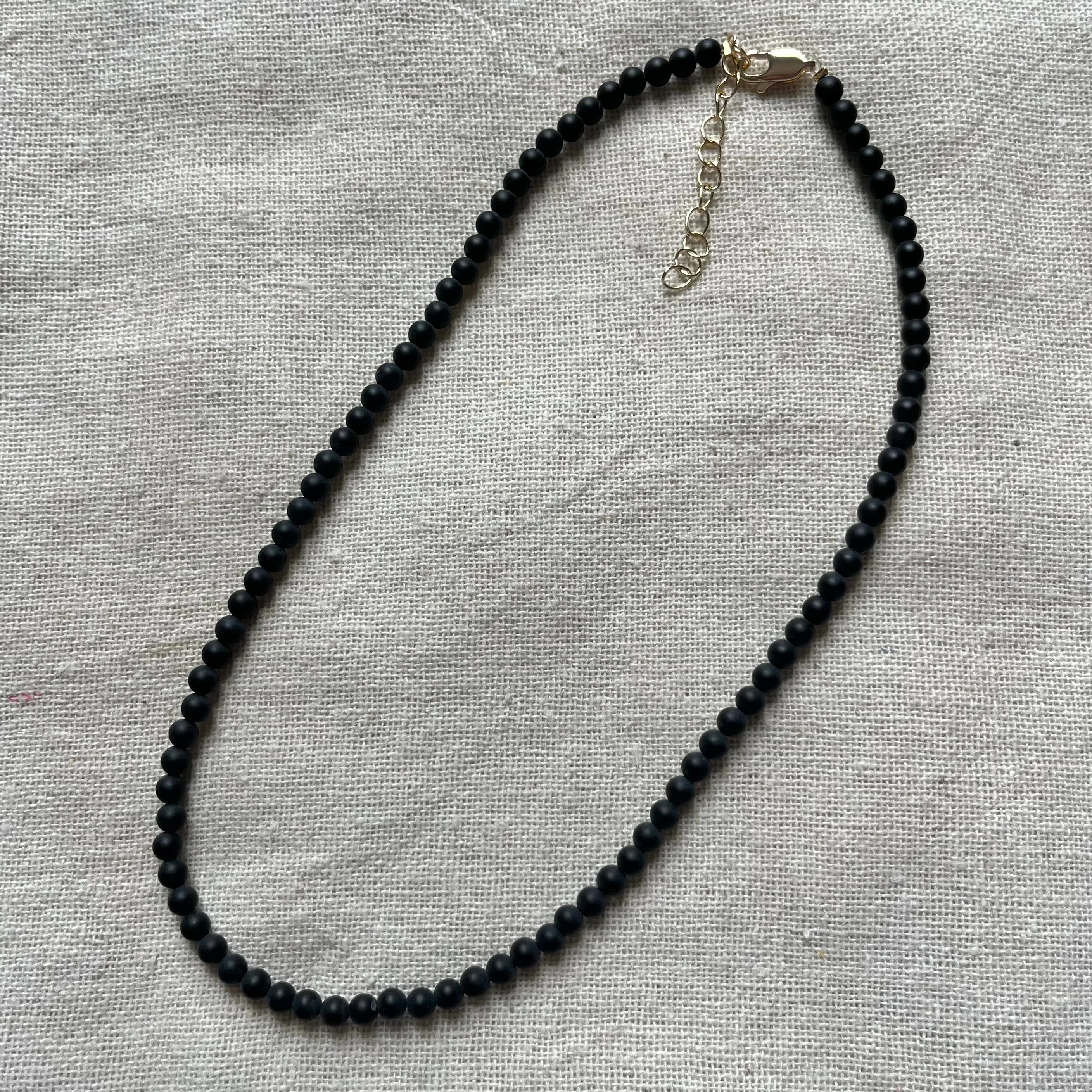 Onyx 4mm Beaded Necklace - Confidence