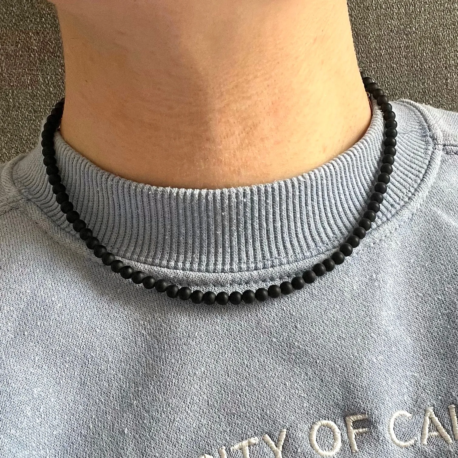Onyx 4mm Beaded Necklace - Confidence