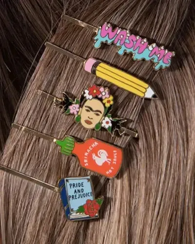 Ouija Hairpin - 18k Gold Cloisonné - Halloween Jewelry