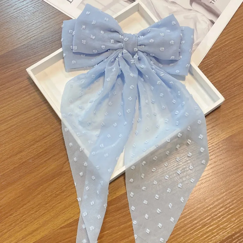 Oversized Bow Headdress Ribbon Hairpin Spring Clip Hairpin Hair Band Female Fashion Ponytail Head Accessories Manufacturer