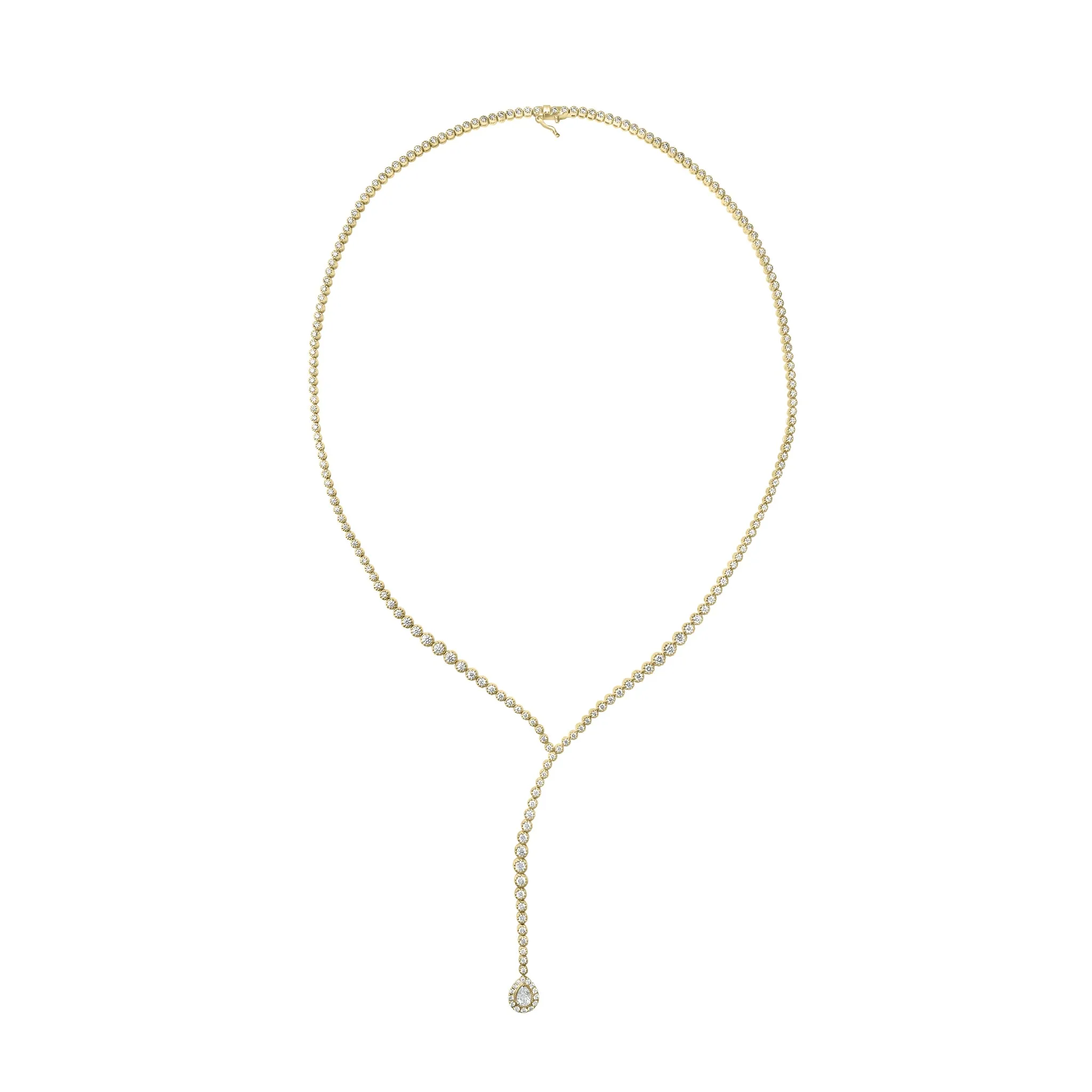 Pear-Shaped Diamond Lariat Necklace