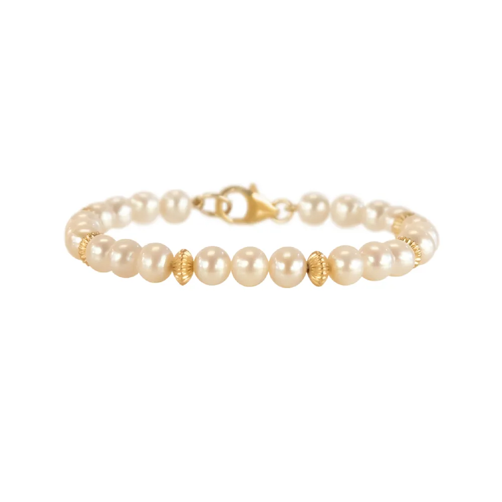 Pearl and Gold Fill Spacer Bracelet
