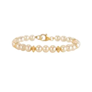 Pearl and Gold Fill Spacer Bracelet
