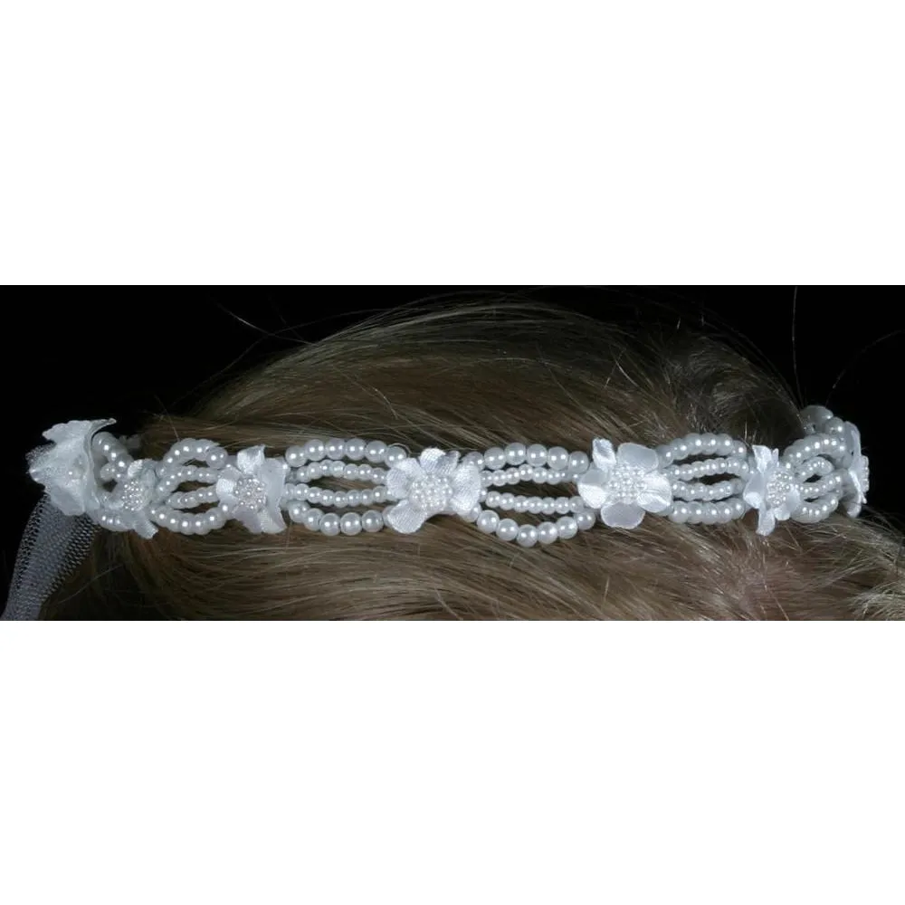 Pearl Flower Crown Veil