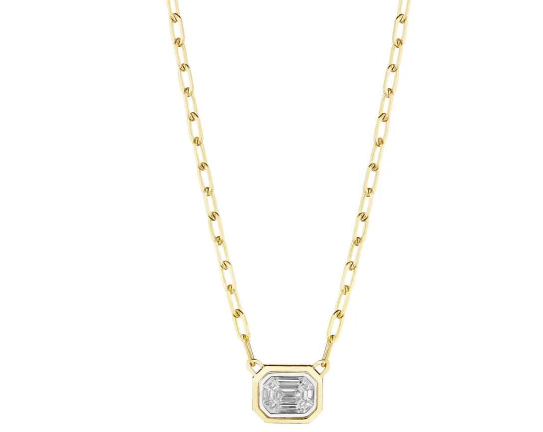 Penny Preville Emerald Shape Illusion Link Necklace