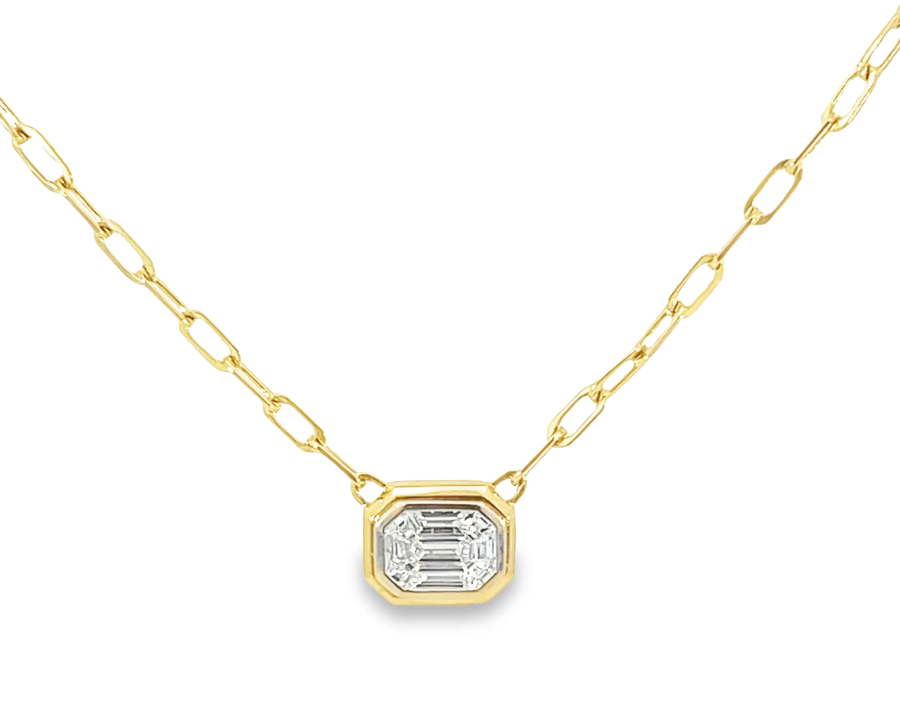 Penny Preville Emerald Shape Illusion Link Necklace