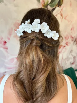 Peony Clay Flower Hair Comb