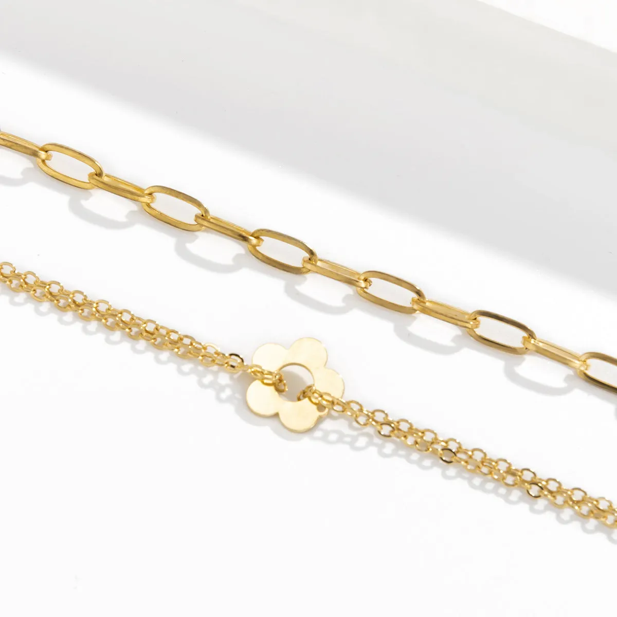 Personality Geometric Metal Cross Chain Foot Jewelry