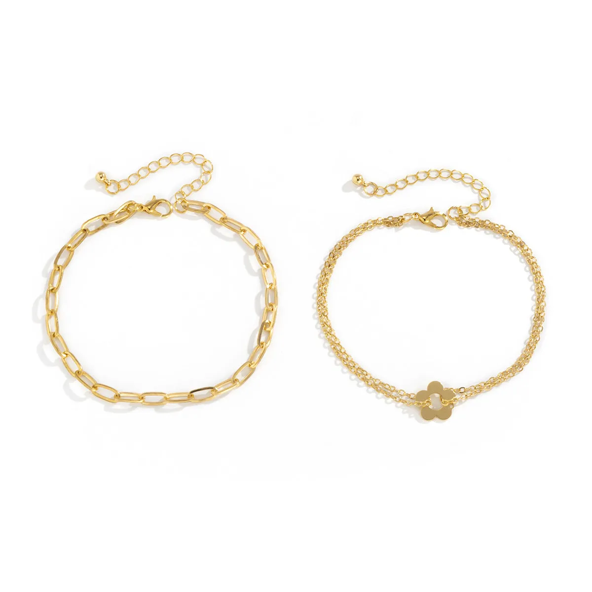 Personality Geometric Metal Cross Chain Foot Jewelry