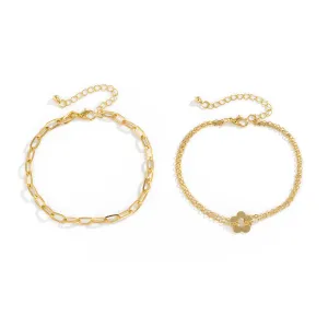 Personality Geometric Metal Cross Chain Foot Jewelry
