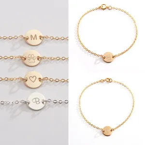 Personalized Small Round Disc Bracelet - CG245B. Starts at