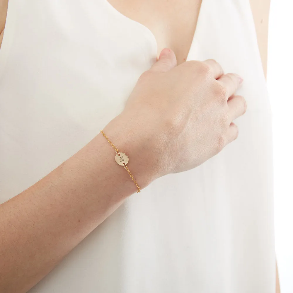 Personalized Small Round Disc Bracelet - CG245B. Starts at