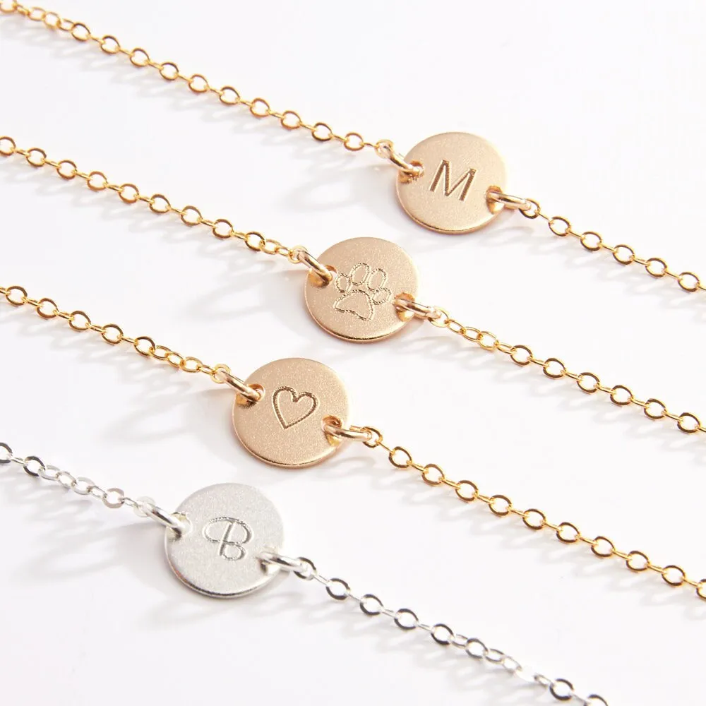 Personalized Small Round Disc Bracelet - CG245B. Starts at