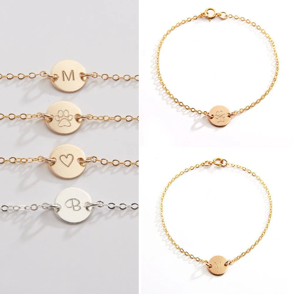 Personalized Small Round Disc Bracelet - CG245B. Starts at