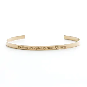 Personalized Stacking Bracelet - Skinny Cuff - Adjustable - CG431B. Starts at