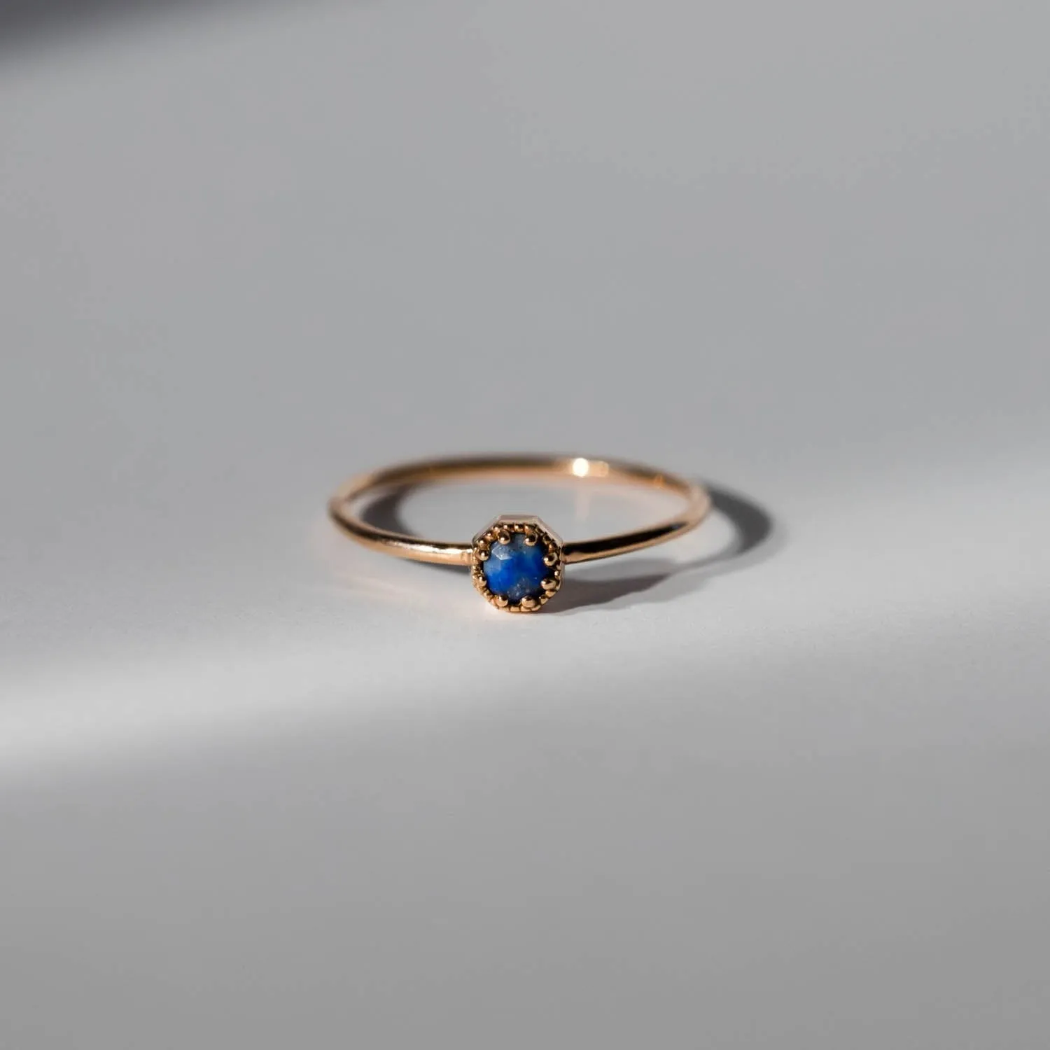 Petite Crown Bezel Lapis Ring