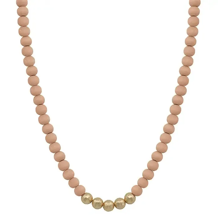 Pink And Gold Beaded Necklace