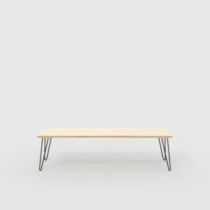 Plywood Bench Seat with Black Hairpin Legs - Plywood Birch - 1600(w) x 400(d)
