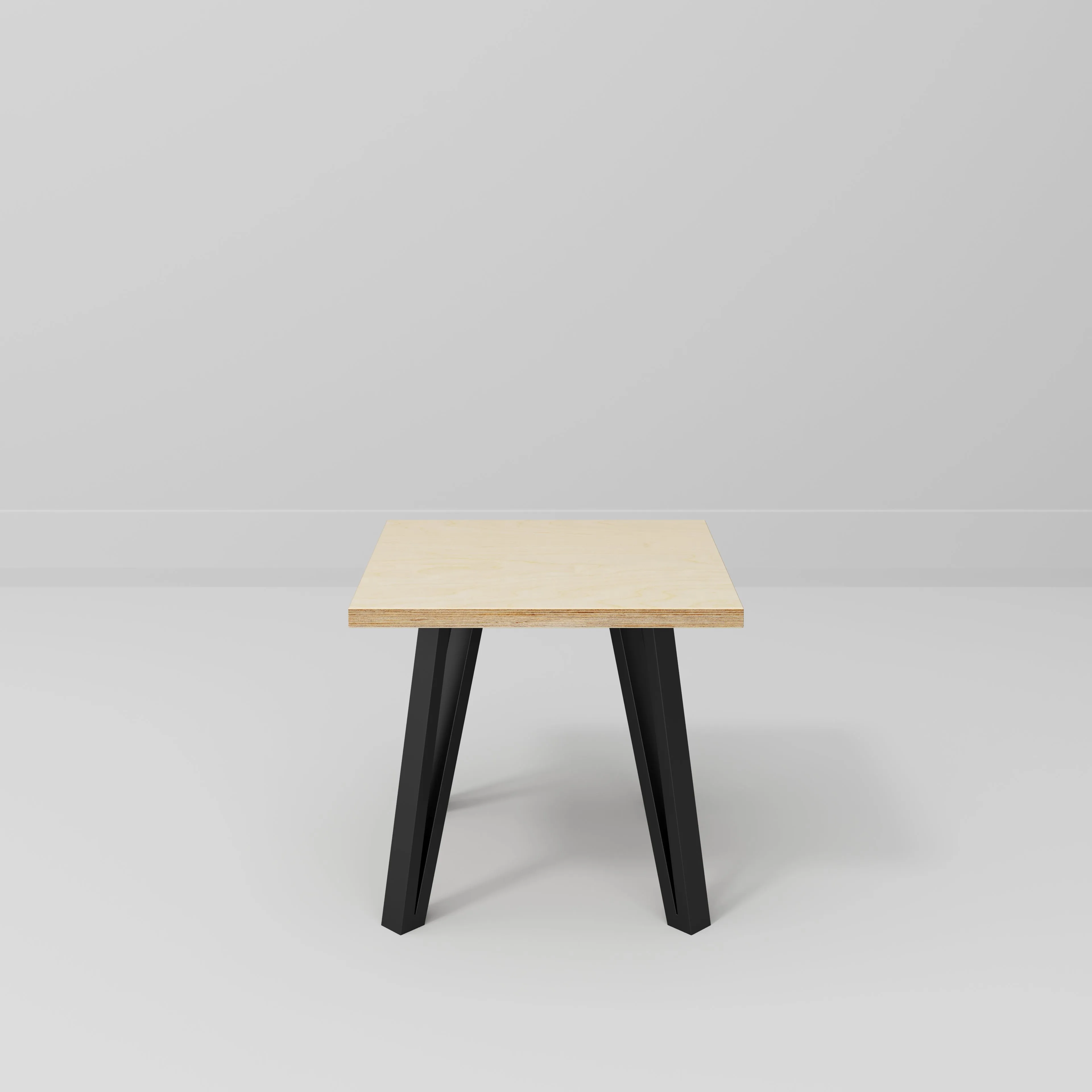 Plywood Side Table with Black Box Hairpin Legs - Plywood Birch - 500(w) x 500(d) x 425(h)