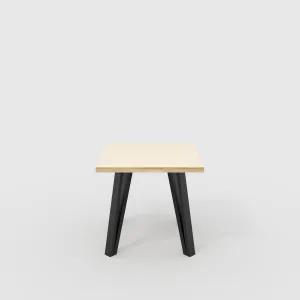 Plywood Side Table with Black Box Hairpin Legs - Plywood Birch - 500(w) x 500(d) x 425(h)