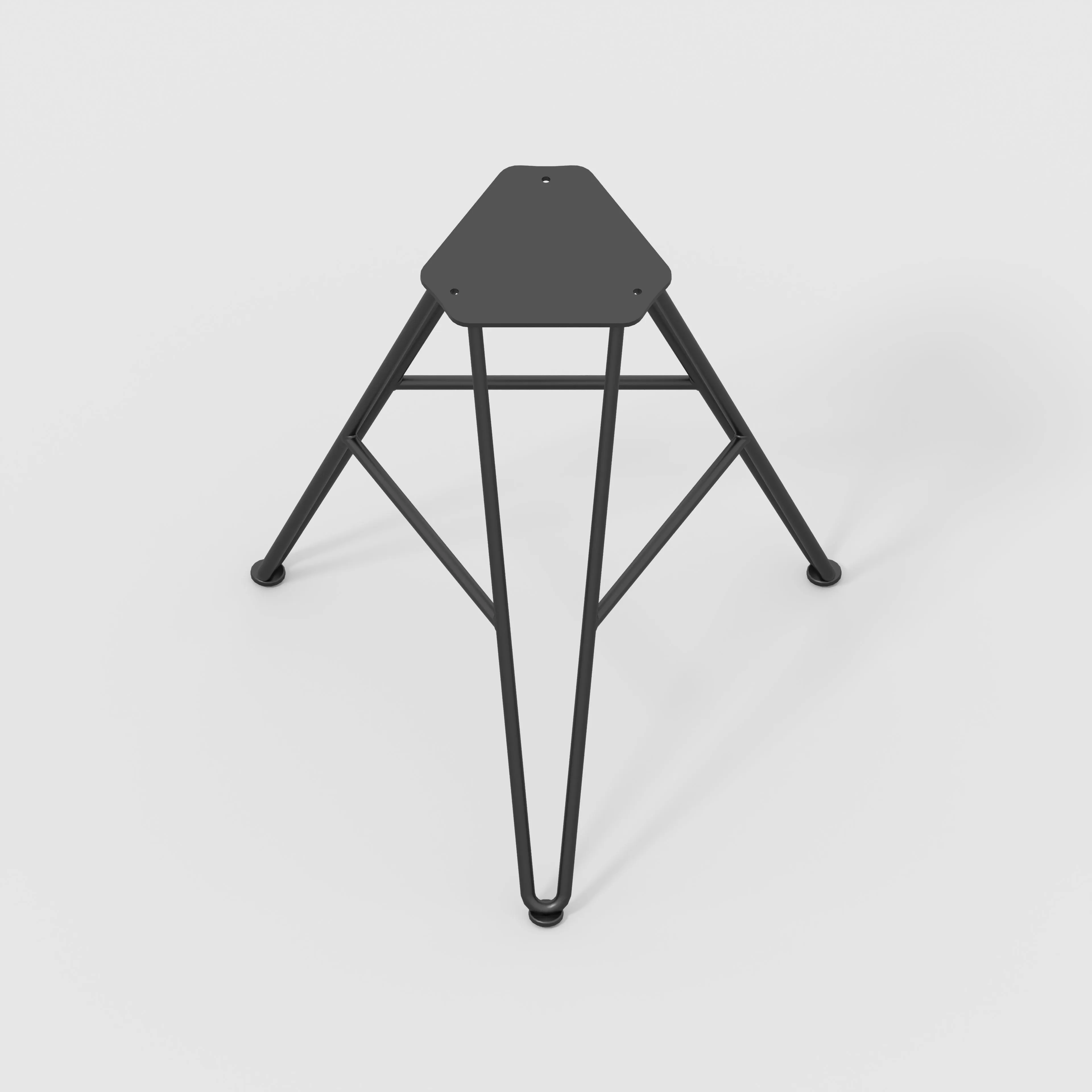 Plywood Stool with Black Hairpin Base - Formica Tornado Grey