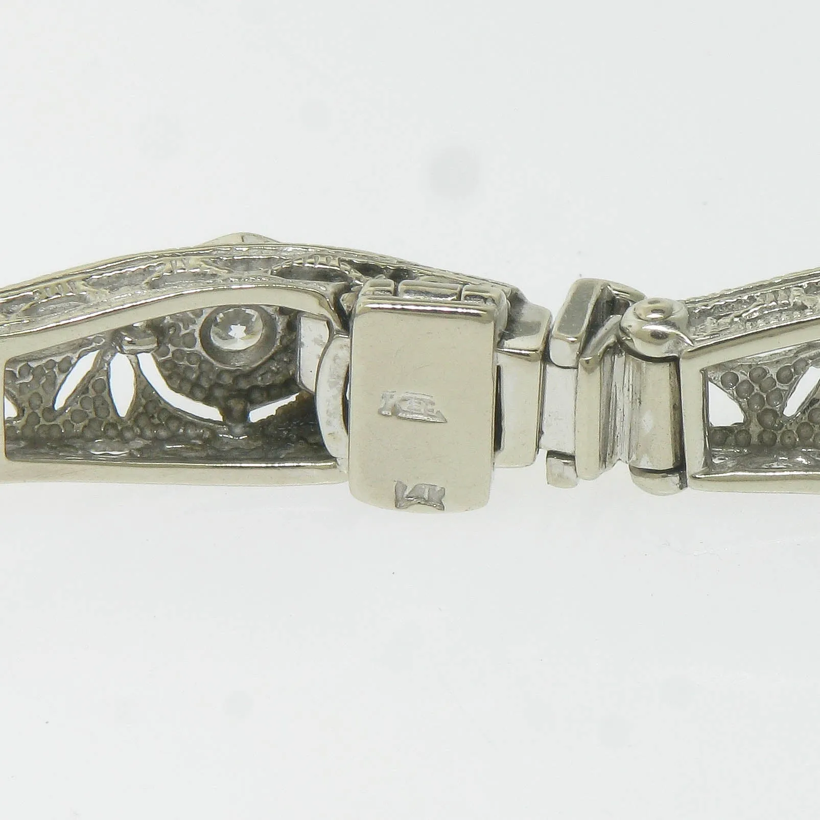 Pre-Owned 14KW Kaspar & Esh 7.5" Sectional Bracelet with Diamond Accents .60CTTW