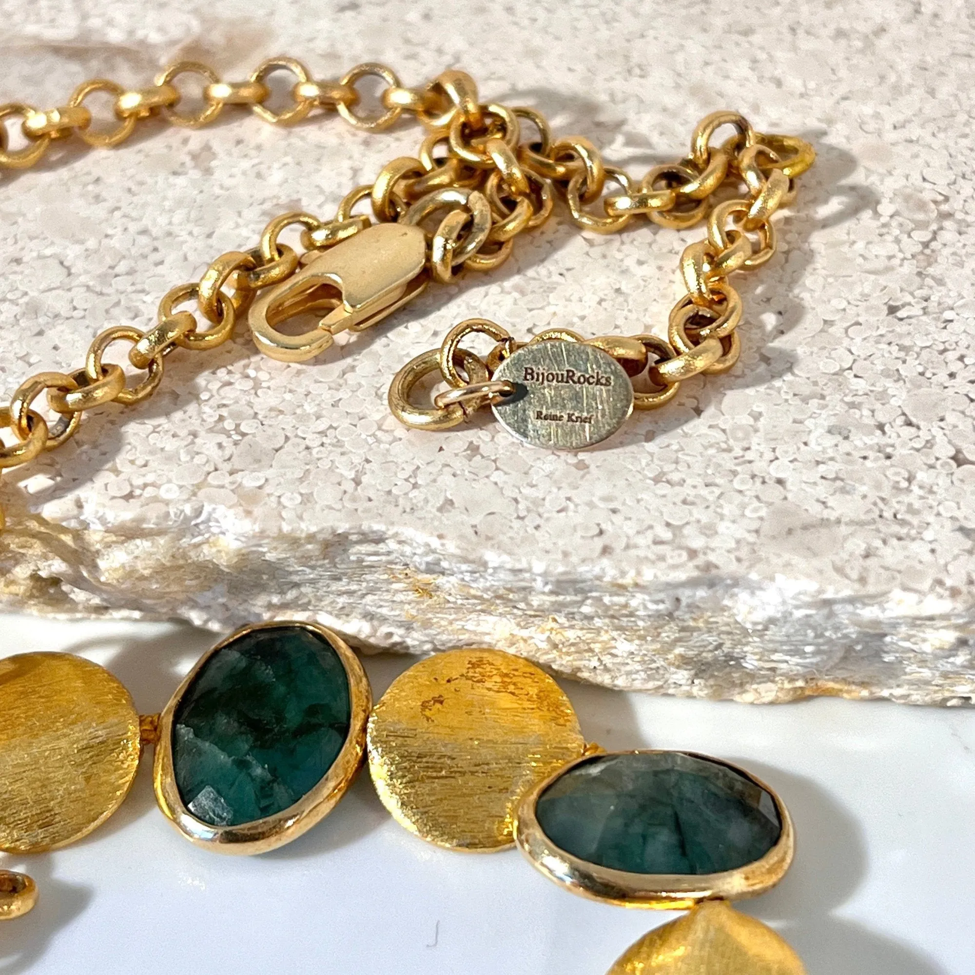 Raw Emerald & Vermeil Necklace