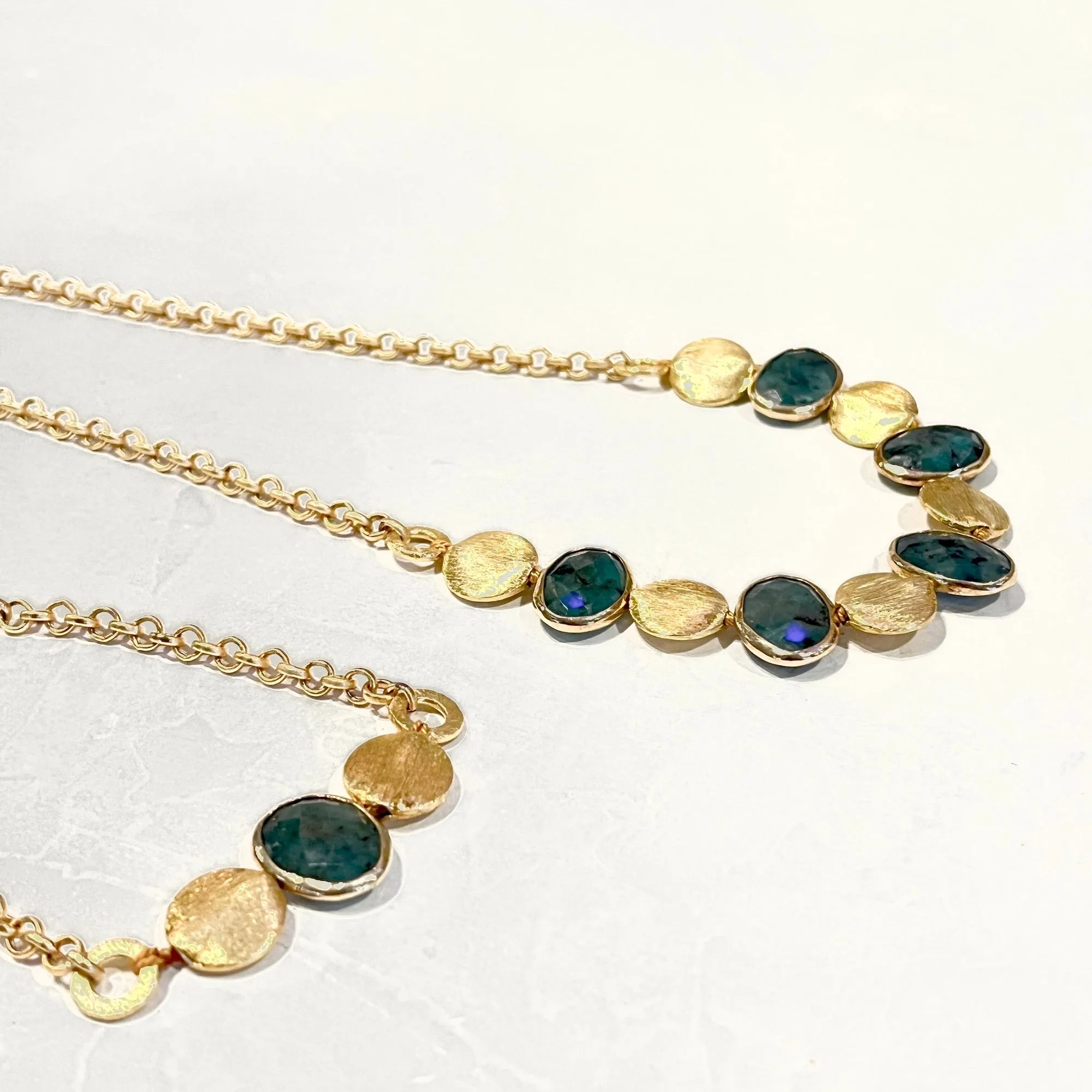 Raw Emerald & Vermeil Necklace