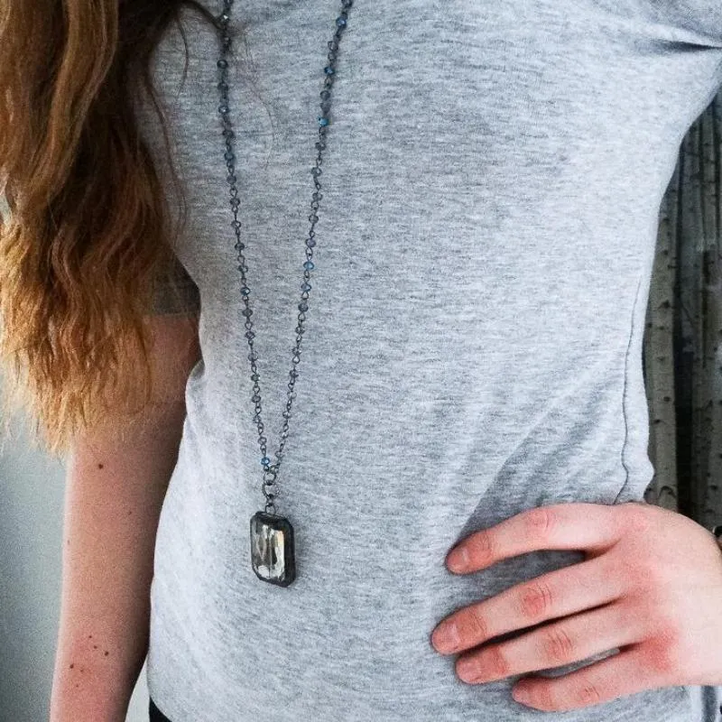 Rectangle Rosary Necklace