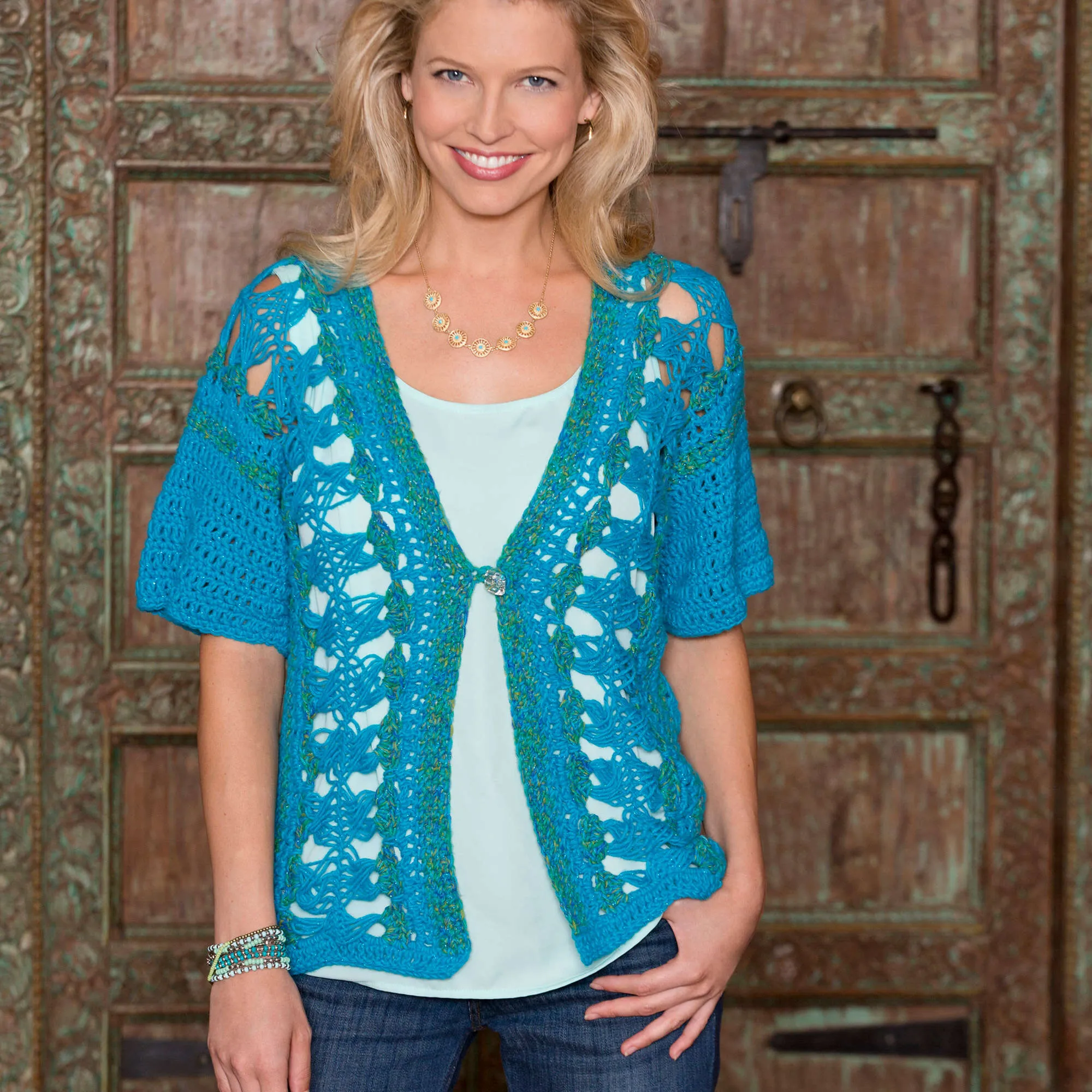 Red Heart Crochet Hairpin Lace Vest