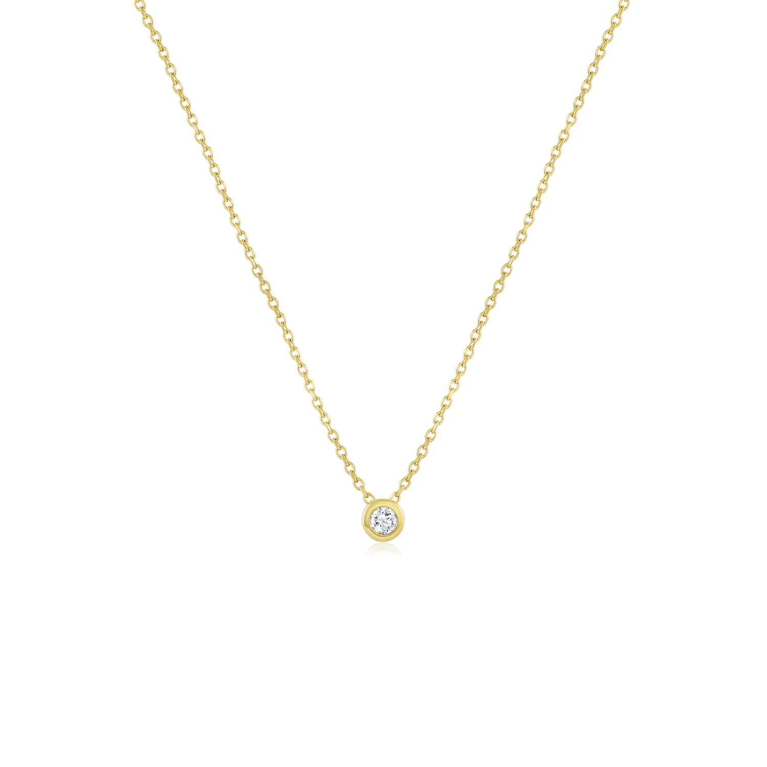 Round Diamond Bezel Necklace