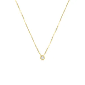 Round Diamond Bezel Necklace