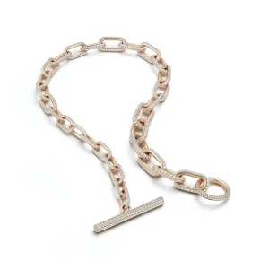 SAXON 18K GOLD ALL DIAMOND GRADUATING JUMBO LINK CHOKER