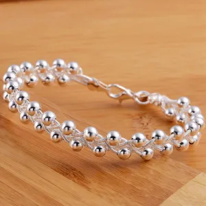 Silver Snowflake Heart Bracelet For Girls
