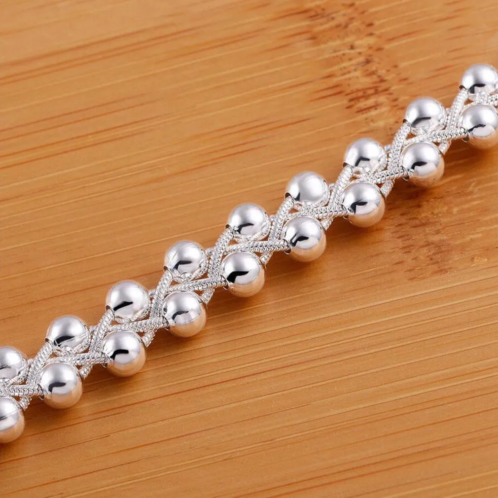 Silver Snowflake Heart Bracelet For Girls