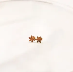 Six Angled Flower Stud Earrings
