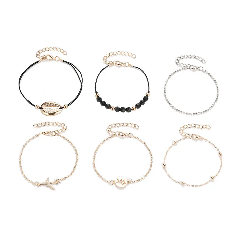 Six-piece Multi-layer Bracelet Hollow Map Set