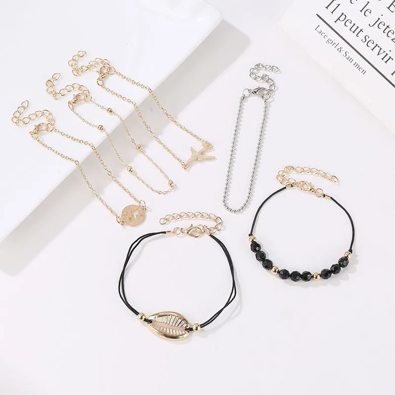 Six-piece Multi-layer Bracelet Hollow Map Set