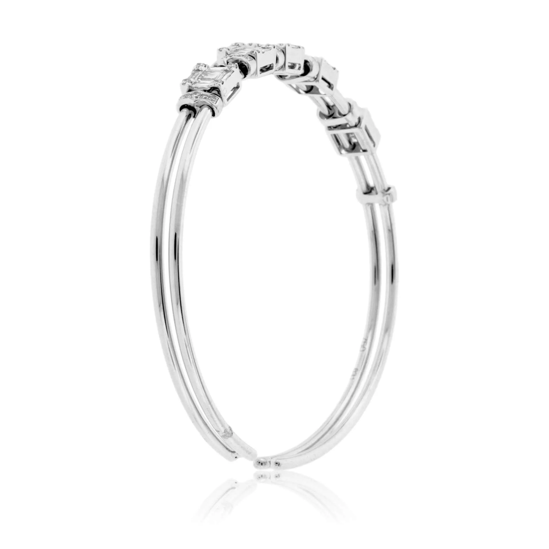Sliding Center Diamond Cuff Style Bracelet
