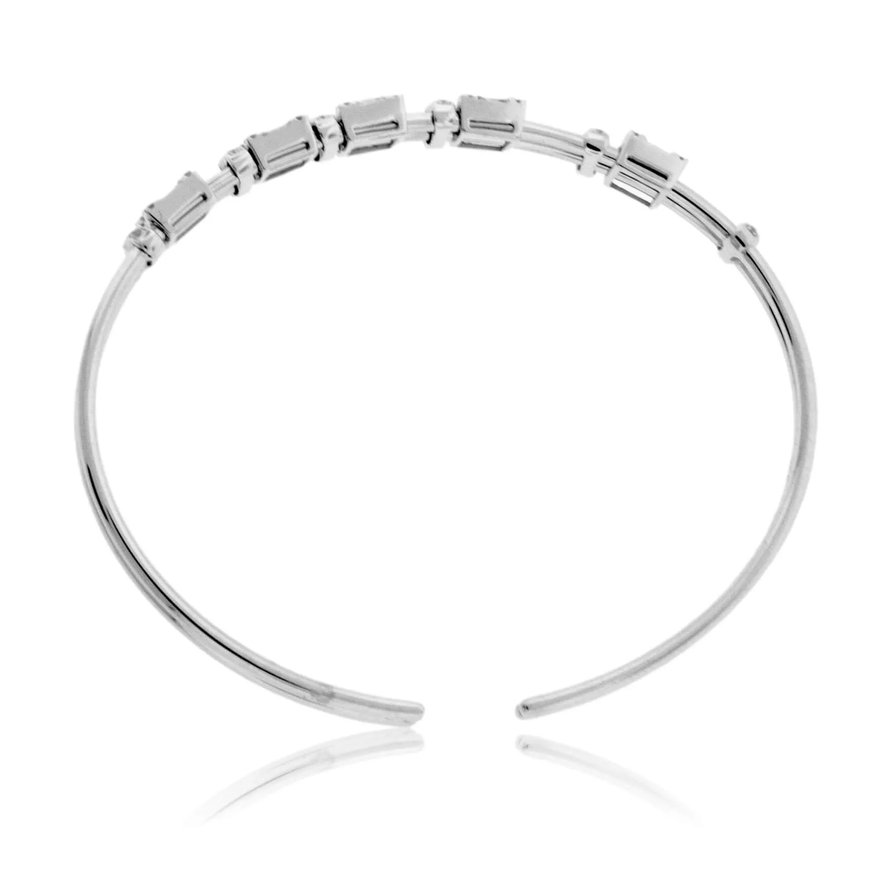 Sliding Center Diamond Cuff Style Bracelet