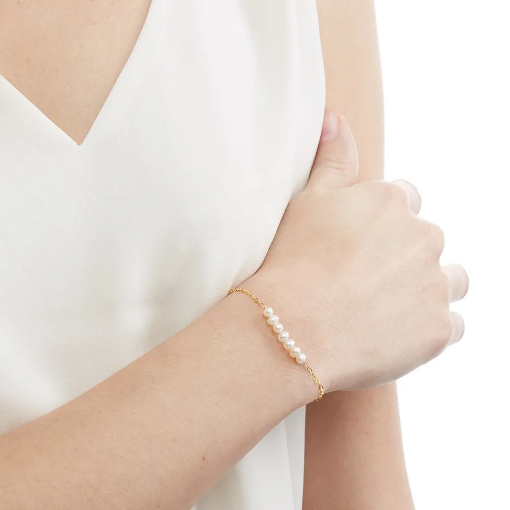 Small Freshwater Pearl Bracelet - Simple Minimal - CG258B. Starts at