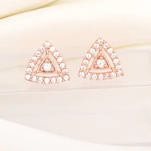 Sparkly Diamond Stud Earrings Lightweight Geometric Earrings
