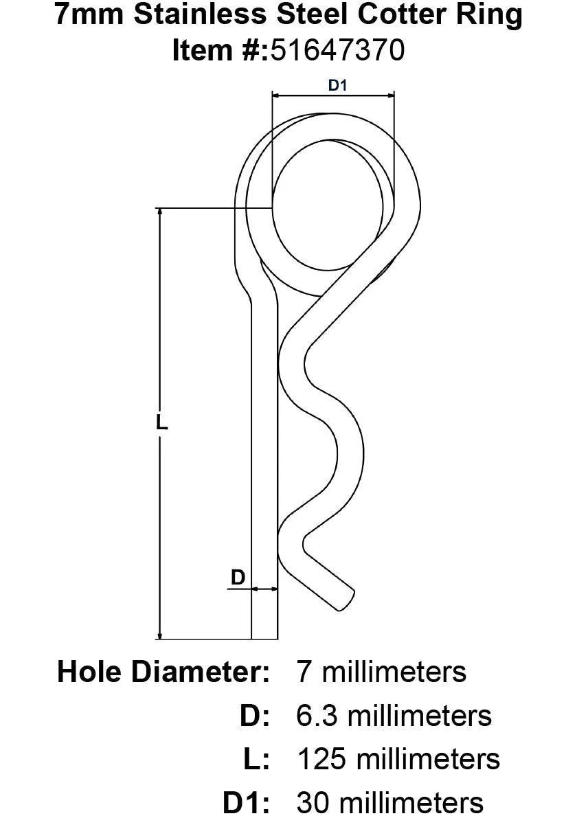 Stainless Hairpin Cotters With Ring