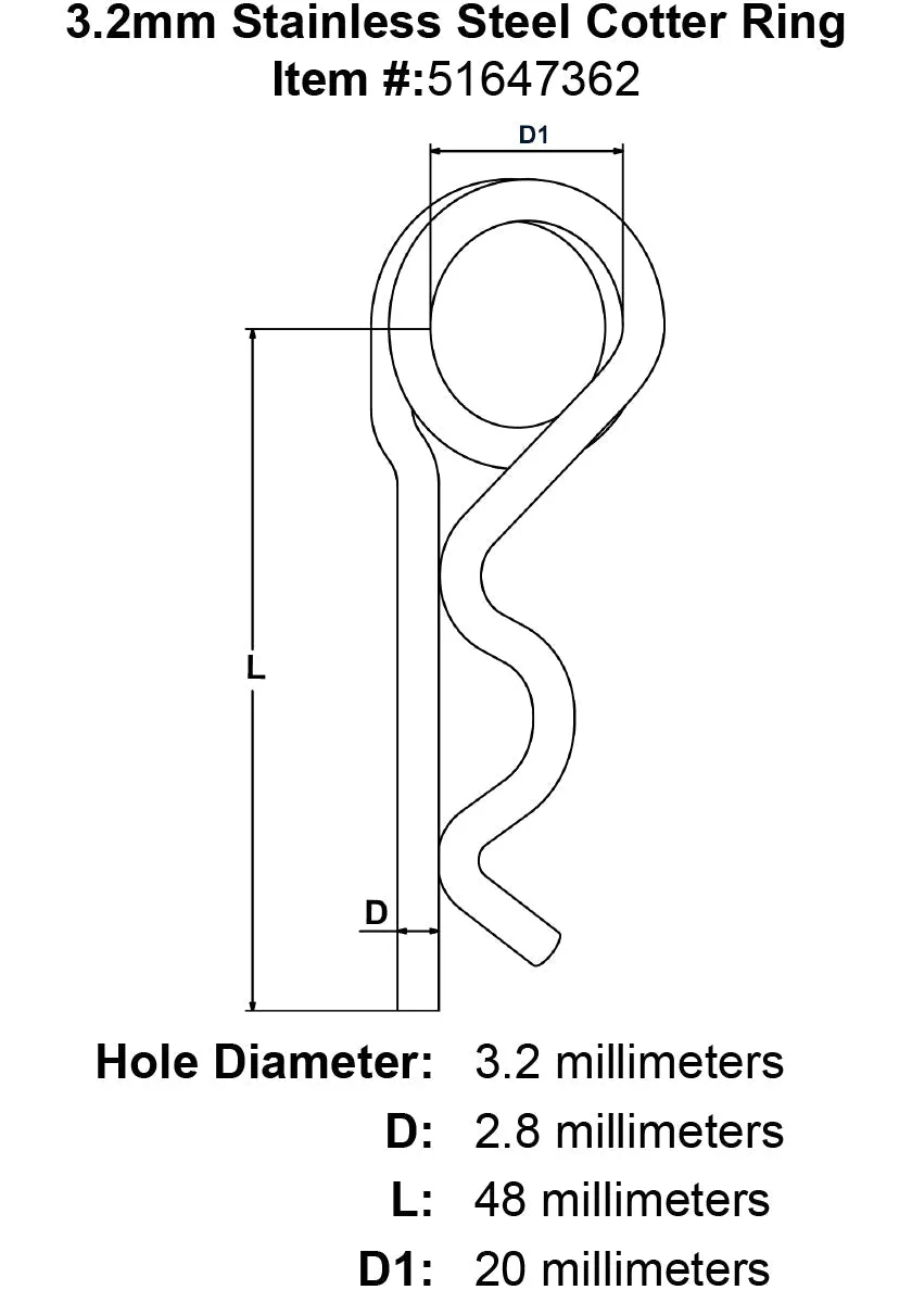 Stainless Hairpin Cotters With Ring