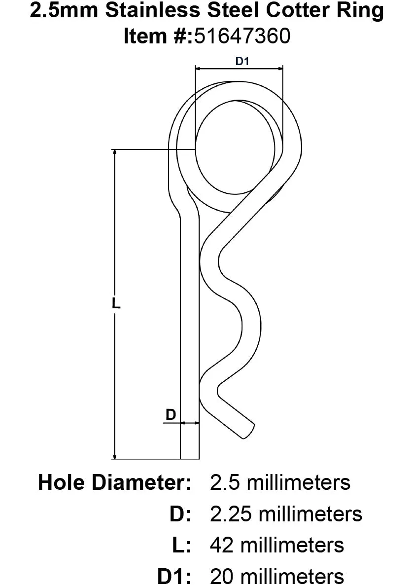 Stainless Hairpin Cotters With Ring