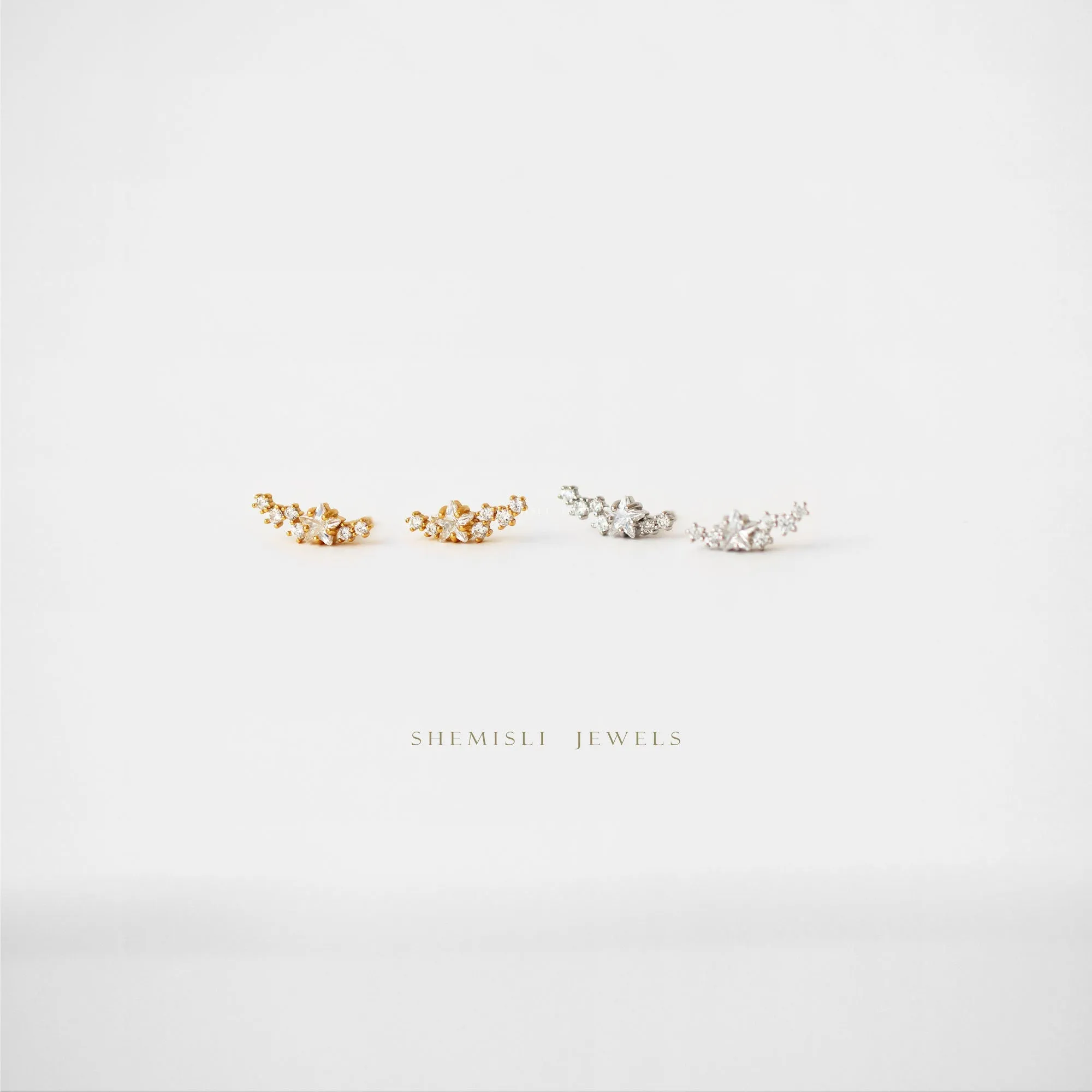 Star Cluster Earrings, Celestial Earrings Gold, Silver SHEMISLI SS170 LR