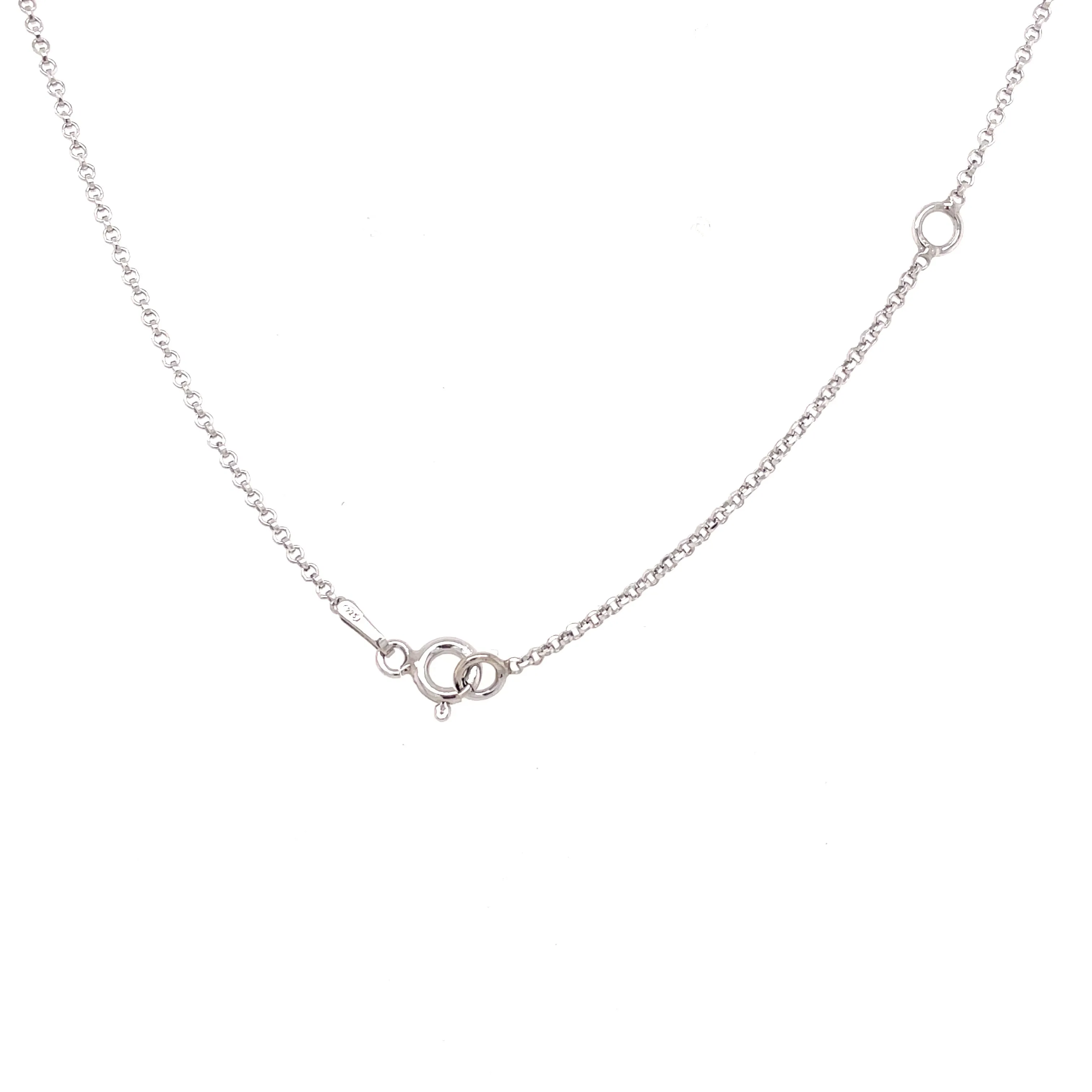 Sterling Silver Emerald Cut Emerald CZ Necklace