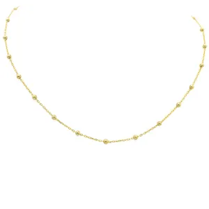 Sterling Silver Gold Plated Beaded Choker Necklace
