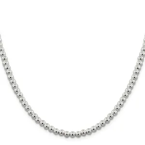 Sterling Silver Necklace Beaded Box Chain 5MM