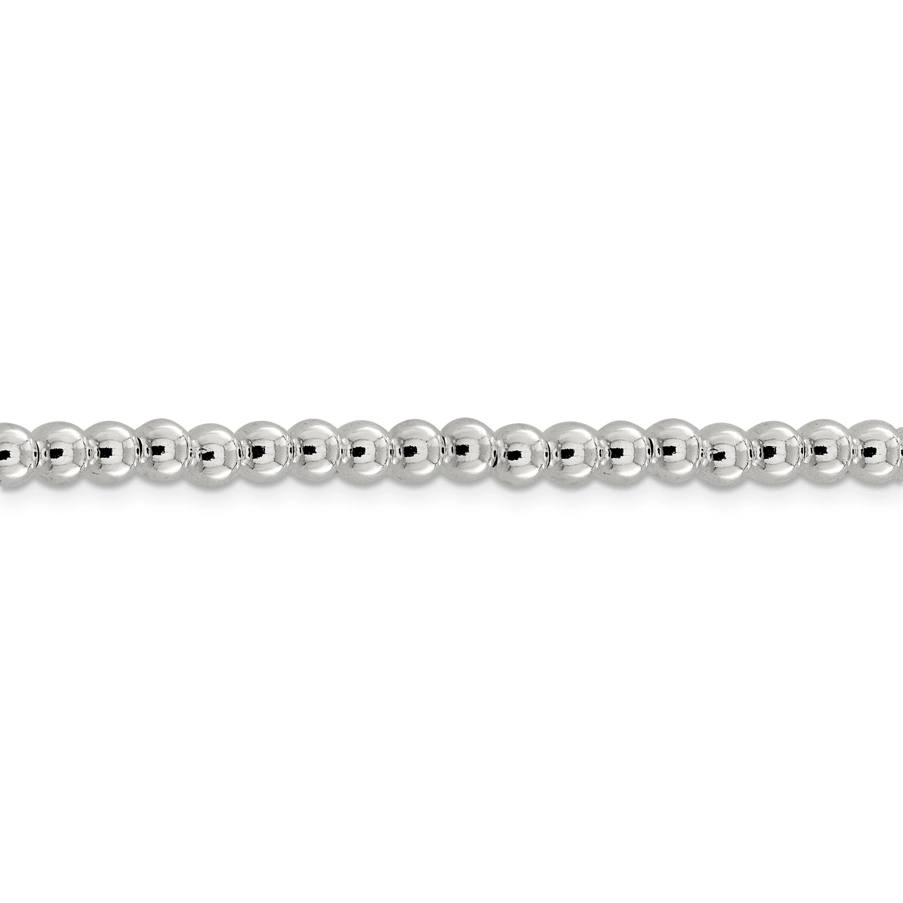 Sterling Silver Necklace Beaded Box Chain 5MM